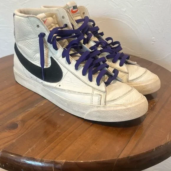 Custom Nike Blazers with Purple Laces Mens 10 - Picture 6 of 6